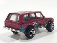 1997 Hot Wheels Biff! Bamm! Boom! Range Rover Dark Magenta Pink Die Cast Toy Car Vehicle