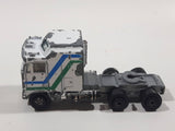 Vintage 1981 Yatming No. 1404 JRI Univ Studios Kenworth K100 COE Aerodyne 108 Semi Tractor Truck White Die Cast Toy Car Vehicle