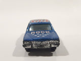 Vintage Yatming No. 1053 Cadillac Fleetwood Brougham #53 Rock and Roll Blue Die Cast Toy Car Vehicle with Opening Doors