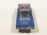 Vintage Yatming No. 1053 Cadillac Fleetwood Brougham #53 Rock and Roll Blue Die Cast Toy Car Vehicle with Opening Doors