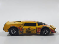 1985 Hot Wheels Crack-Ups Exotic (side crash) Side Banger Yellow Die Cast Toy Muscle Car Vehicle Hong Kong