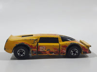 1985 Hot Wheels Crack-Ups Exotic (side crash) Side Banger Yellow Die Cast Toy Muscle Car Vehicle Hong Kong