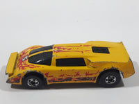 1985 Hot Wheels Crack-Ups Exotic (side crash) Side Banger Yellow Die Cast Toy Muscle Car Vehicle Hong Kong