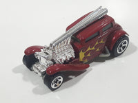 2007 Hot Wheels Straight Pipes Dark Metalflake Red Die Cast Toy Car Vehicle