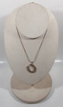 Western Horse Shoe 16" Long Gold Tone Metal Chain Necklace