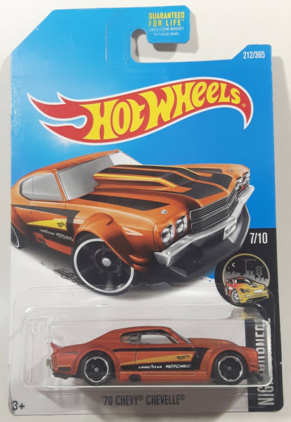 2017 Hot Wheels Nightburnerz '70 Chevy Chevelle Dark Orange Die Cast Toy Car Vehicle New in Package