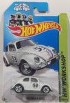 2014 Hot Wheels HW Workshop "The Love Bug" Volkswagen Beetle White Die Cast Toy Car Vehicle New in Package