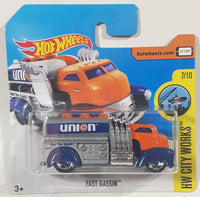 2017 Hot Wheels HW City Works Fast Gassin Tanker Truck Unocal Union 76 Orange, Blue, and Chrome Die Cast Toy Car Vehicle New in Package Short Card