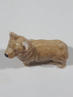 Vintage Wade Whimsies Corgi Dog Red Rose Tea Canada Chipped Ear