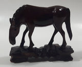 Grazing Horse 3 1/2" Long Wood Carved Figurine Made in Finland