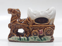 Vintage Nashville Tennessee Horse and Chuck Wagon 3 1/4" Long Ceramic Toothpick Holder