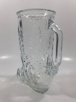 Vintage Libbey of Canada 5 Western Cowboy Boot Shaped 6 1/2" Tall Embossed Glass Mug