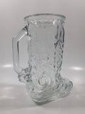 Vintage Libbey of Canada 5 Western Cowboy Boot Shaped 6 1/2" Tall Embossed Glass Mug