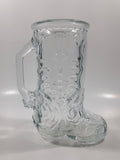 Vintage Libbey of Canada 5 Western Cowboy Boot Shaped 6 1/2" Tall Embossed Glass Mug