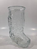 Vintage Libbey of Canada 5 Western Cowboy Boot Shaped 6 1/2" Tall Embossed Glass Mug