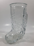 Vintage Libbey of Canada 5 Western Cowboy Boot Shaped 6 1/2" Tall Embossed Glass Mug