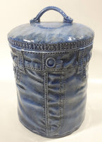 Vintage Blue Denim Jeans Style 8 1/2" Tall Ceramic Cookie Jar