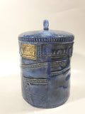 Vintage Blue Denim Jeans Style 8 1/2" Tall Ceramic Cookie Jar