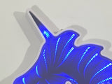 Unicorn Head Shaped Blue LED Infinity Mirror 6 3/4" x 7 3/4"