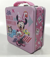 Disney Minnie Mouse Little World Traveler Small Tin Metal Lunch Box