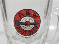 1948-1961 A & W Allen and Wright Ice Cold Root Beer Arrow Logo 6" Tall Heavy Clear Glass Mug