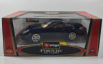 Rare Version Burago Gold Collection Porsche 911 Turbo Dark Blue 1/18 Scale Die Cast Toy Car Vehicle New in Box