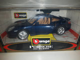 Rare Version Burago Gold Collection Porsche 911 Turbo Dark Blue 1/18 Scale Die Cast Toy Car Vehicle New in Box