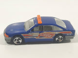 2002 Hot Wheels Heat Fleet Police Cruiser Fire Chief No. 06 Blue Die Cast Toy Emergency Response Cop Vehicle