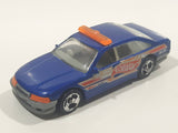 2002 Hot Wheels Heat Fleet Police Cruiser Fire Chief No. 06 Blue Die Cast Toy Emergency Response Cop Vehicle