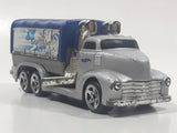 2002 Hot Wheels Haulers Diabolical Doctor Fraser's Lazers Cargo Truck Silver Grey and Blue Die Cast Toy Car Vehicle