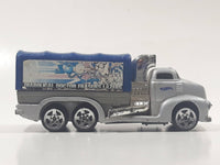 2002 Hot Wheels Haulers Diabolical Doctor Fraser's Lazers Cargo Truck Silver Grey and Blue Die Cast Toy Car Vehicle