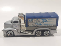 2002 Hot Wheels Haulers Diabolical Doctor Fraser's Lazers Cargo Truck Silver Grey and Blue Die Cast Toy Car Vehicle