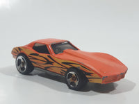 1998 Hot Wheels Tattoo Machines Corvette Stingray Orange Die Cast Toy Car Vehicle