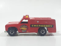 1986 Hot Wheels Workhorses Rescue Ranger Red Fire Truck Die Cast Toy Car Vehicle - Yellow lights