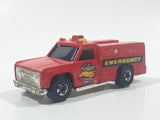 1986 Hot Wheels Workhorses Rescue Ranger Red Fire Truck Die Cast Toy Car Vehicle - Yellow lights