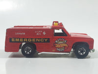 1986 Hot Wheels Workhorses Rescue Ranger Red Fire Truck Die Cast Toy Car Vehicle - Yellow lights