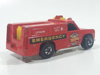 1986 Hot Wheels Workhorses Rescue Ranger Red Fire Truck Die Cast Toy Car Vehicle - Yellow lights