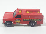 1986 Hot Wheels Workhorses Rescue Ranger Red Fire Truck Die Cast Toy Car Vehicle - Yellow lights