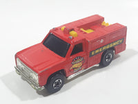 1986 Hot Wheels Workhorses Rescue Ranger Red Fire Truck Die Cast Toy Car Vehicle - Yellow lights