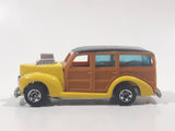 1990 Hot Wheels '40's Woodie Yellow and Black Wood Panel Die Cast Toy Car Vehicle