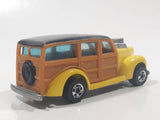 1990 Hot Wheels '40's Woodie Yellow and Black Wood Panel Die Cast Toy Car Vehicle