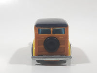 1990 Hot Wheels '40's Woodie Yellow and Black Wood Panel Die Cast Toy Car Vehicle