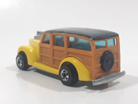 1990 Hot Wheels '40's Woodie Yellow and Black Wood Panel Die Cast Toy Car Vehicle