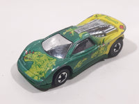 1993 Hot Wheels Tattoo Machines Speed Blaster Green and Yellow Die Cast Toy Car Vehicle