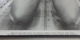 Vintage Eight U.S. Navy K-Ship Blimps at Naval Air Station Tillamook, Oregon 18" x 24' Black and White Photograph