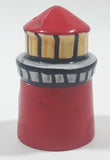 Hand Painted Red Lighthouse 2 5/8" Tall Ceramic Salt or Pepper Shaker Single