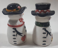 Male and Female Snowmen Snowman 4 1/2" Tall Ceramic Salt and Pepper Shaker Set