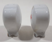 I Love Canada Heart Shaped Footed White 2 1/4" Tall Ceramic Salt and Pepper Shaker Set