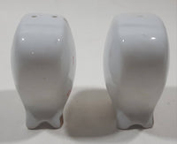 I Love Canada Heart Shaped Footed White 2 1/4" Tall Ceramic Salt and Pepper Shaker Set