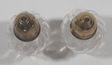 Vintage Brass Spire Top Swirl Pattern Glass 2 3/4" Tall Salt and Pepper Shaker Set